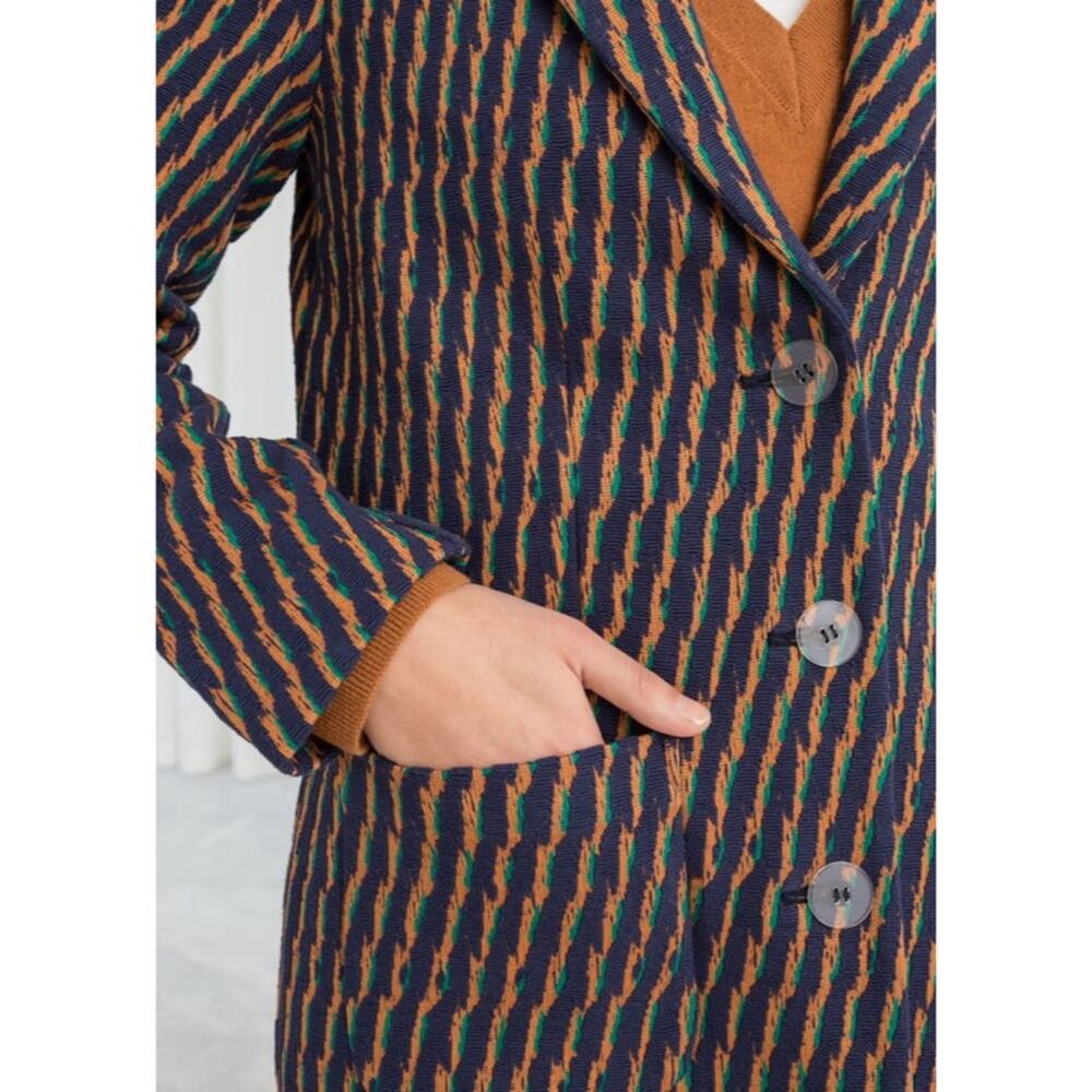 & Other Stories Navy Striped Blazer Twee Workwear Size 6 NWT - Picture 2 of 11